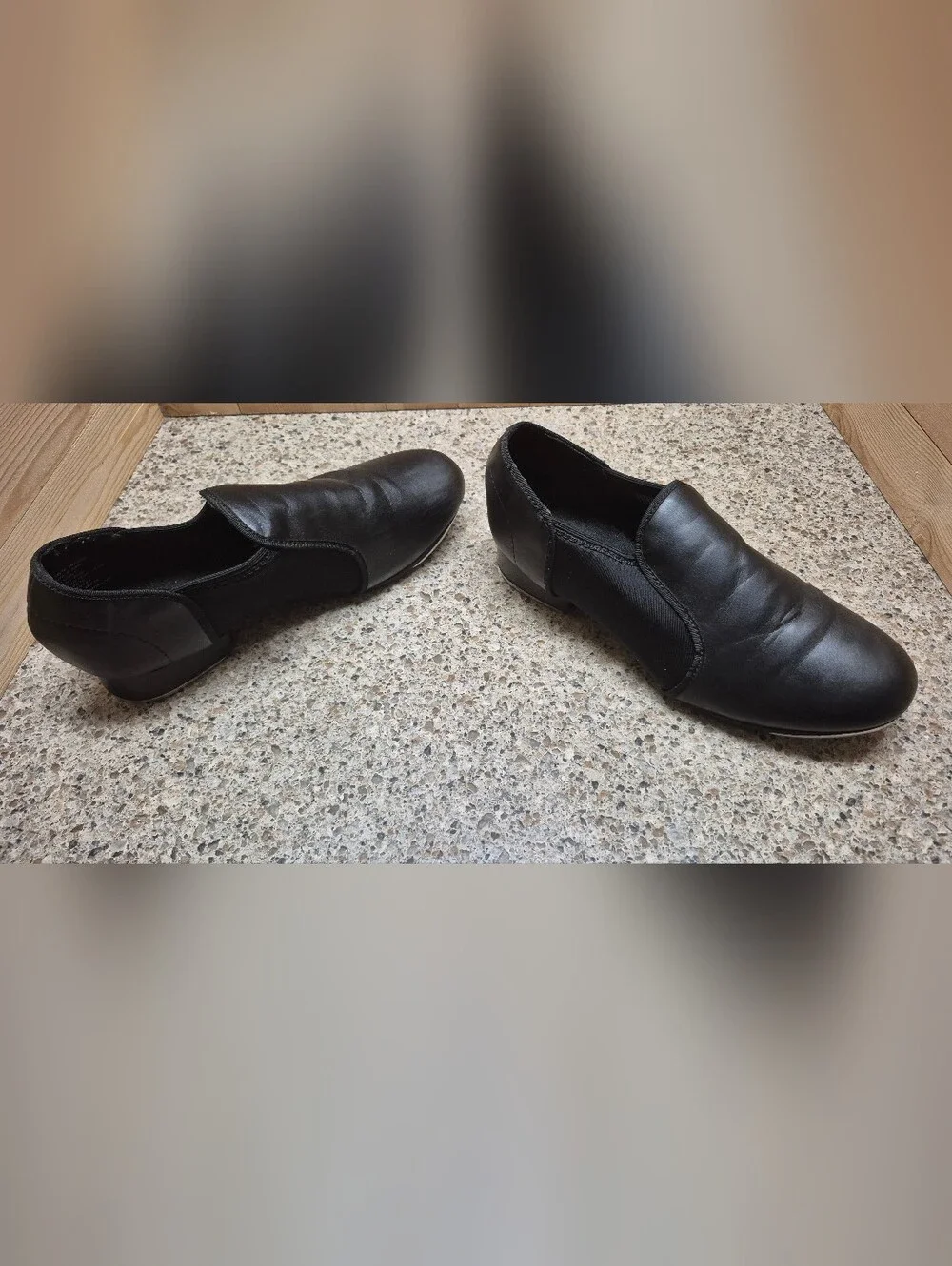 Weissman Black Slip On Tap Shoes Style W1500 Women's Size 8.5M Dance Shoes
